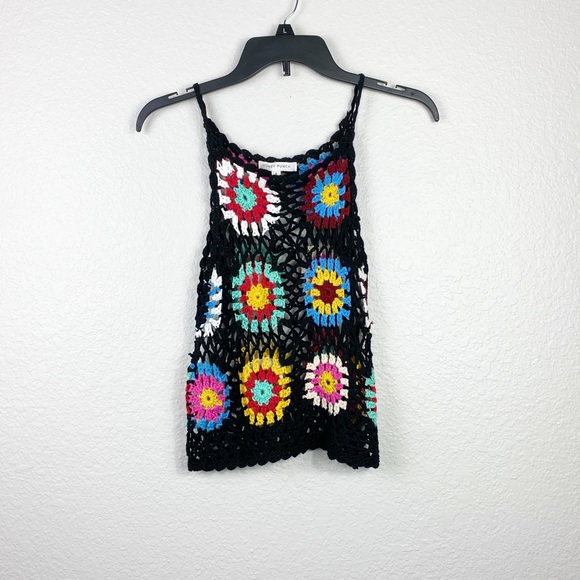 Honey Punch Tops - 🌻 3/$20 Honey Punch Multicolor Crochet Halter Top
